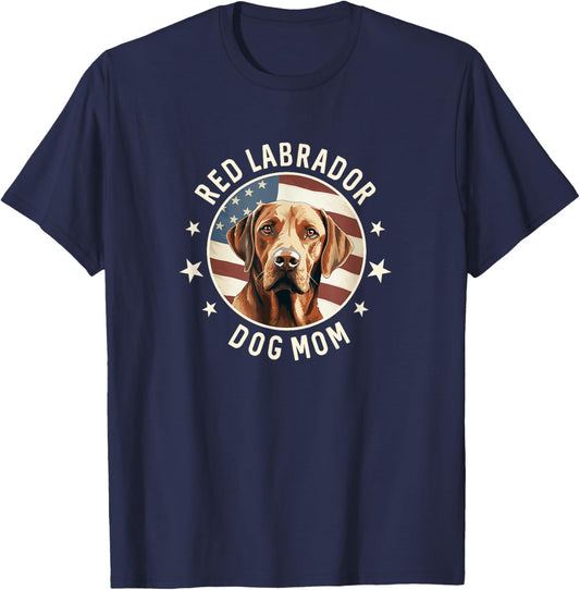 Red Labrador Retriever Dog Mom T-Shirt - T-Shirt | Navy