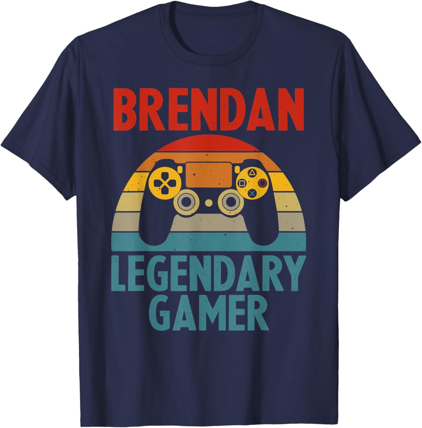 BRENDAN Gift Name Personalized Funny Gaming Geek Birthday T-Shirt - T-Shirt | Navy