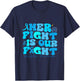 Retro Her Fight is Our Fight T1D Awareness Type 1 Diabetes T-Shirt - T-Shirt | Navy