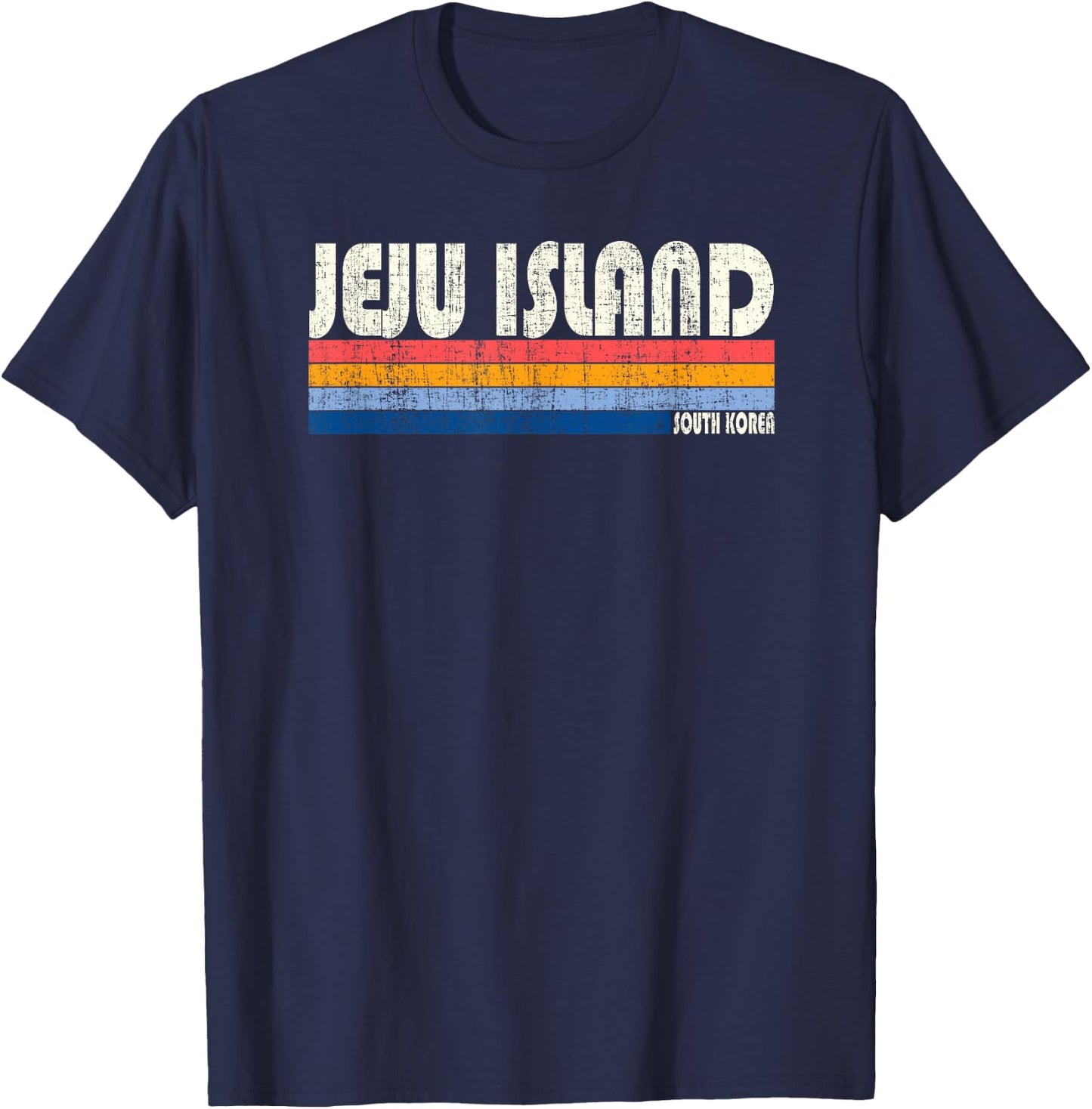 Vintage 70s Jeju Island, South Korea T-Shirt - T-Shirt | Navy