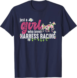 Just A Girl Who Loves Harness Racing - Harness Racer T-Shirt - T-Shirt | Navy