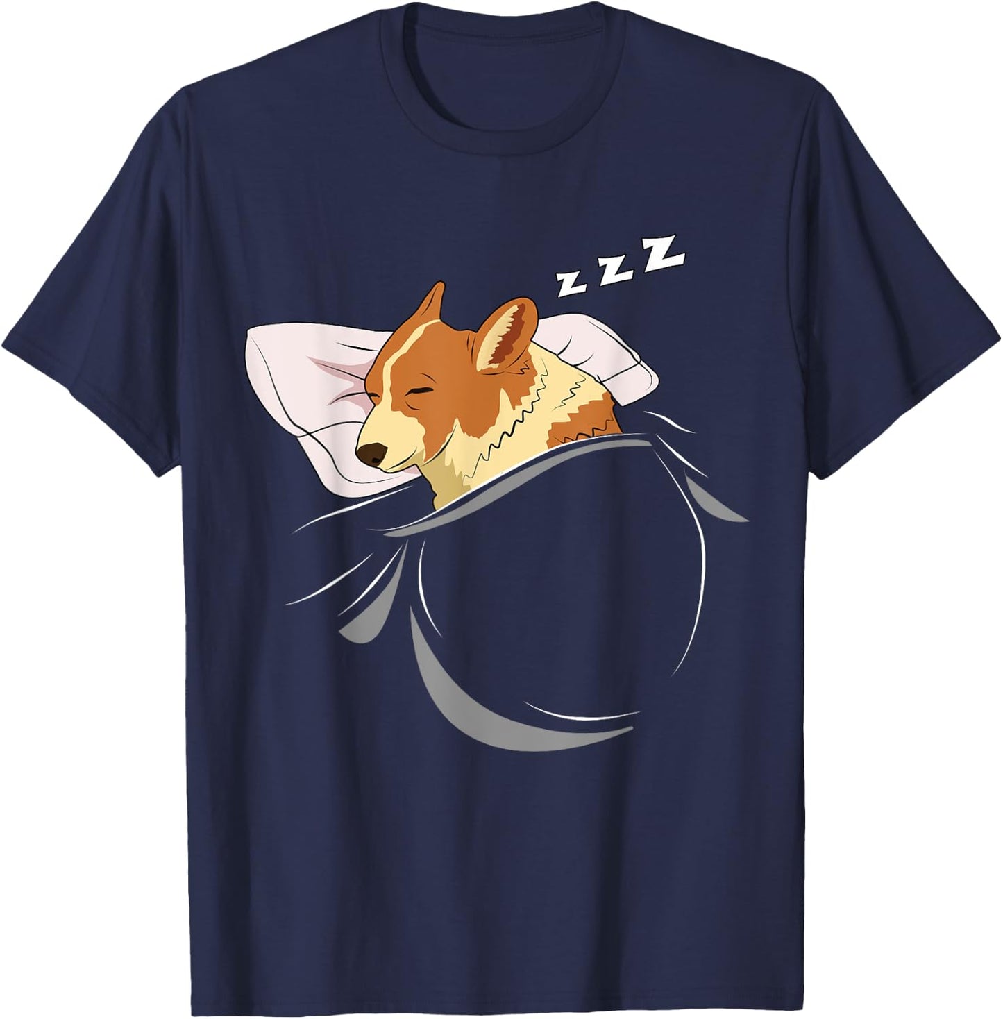 Corgi Sleeping Animal Pajamas Nap PJs Outfit Gift Corgi T-Shirt - T-Shirt | Navy