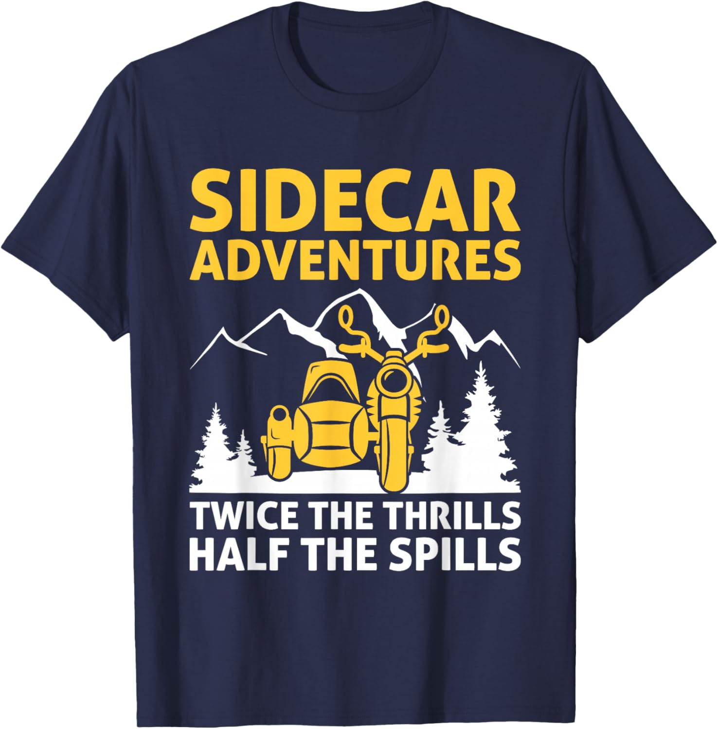 Sidecar Motorcycle Motorcyclist Bike Motorbike Sidecar Rider T-Shirt - T-Shirt | Navy