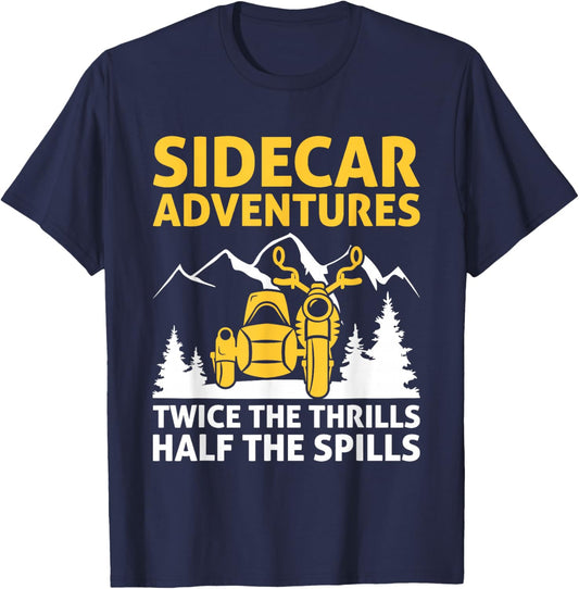 Sidecar Motorcycle Motorcyclist Bike Motorbike Sidecar Rider T-Shirt - T-Shirt | Navy