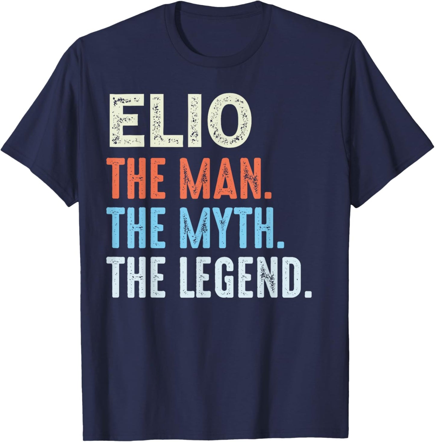 ELIO The Legend Name Personalized Cute Idea Men Vintage ELIO T-Shirt - T-Shirt | Navy