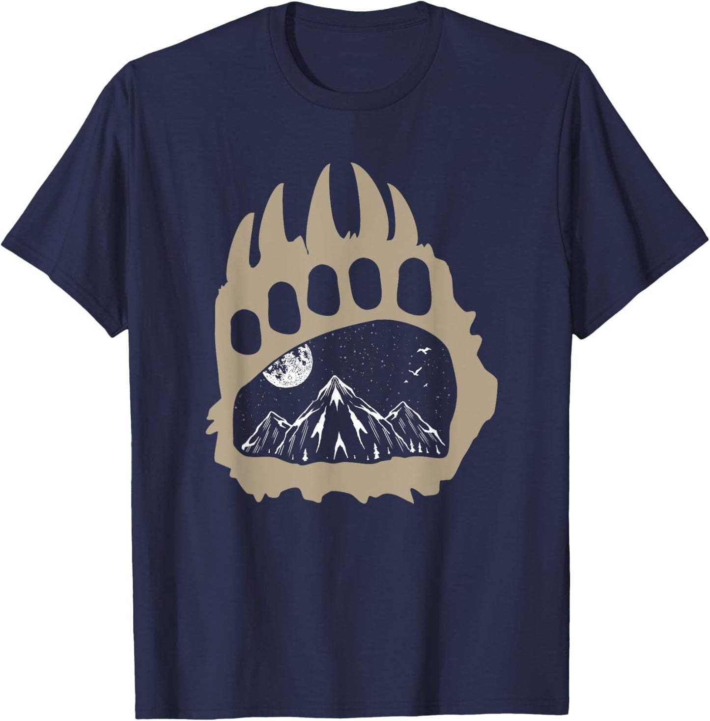 Animal Mountains Outdoor Nature Forest Bear Wildlife Hiking T-Shirt - T-Shirt | Navy