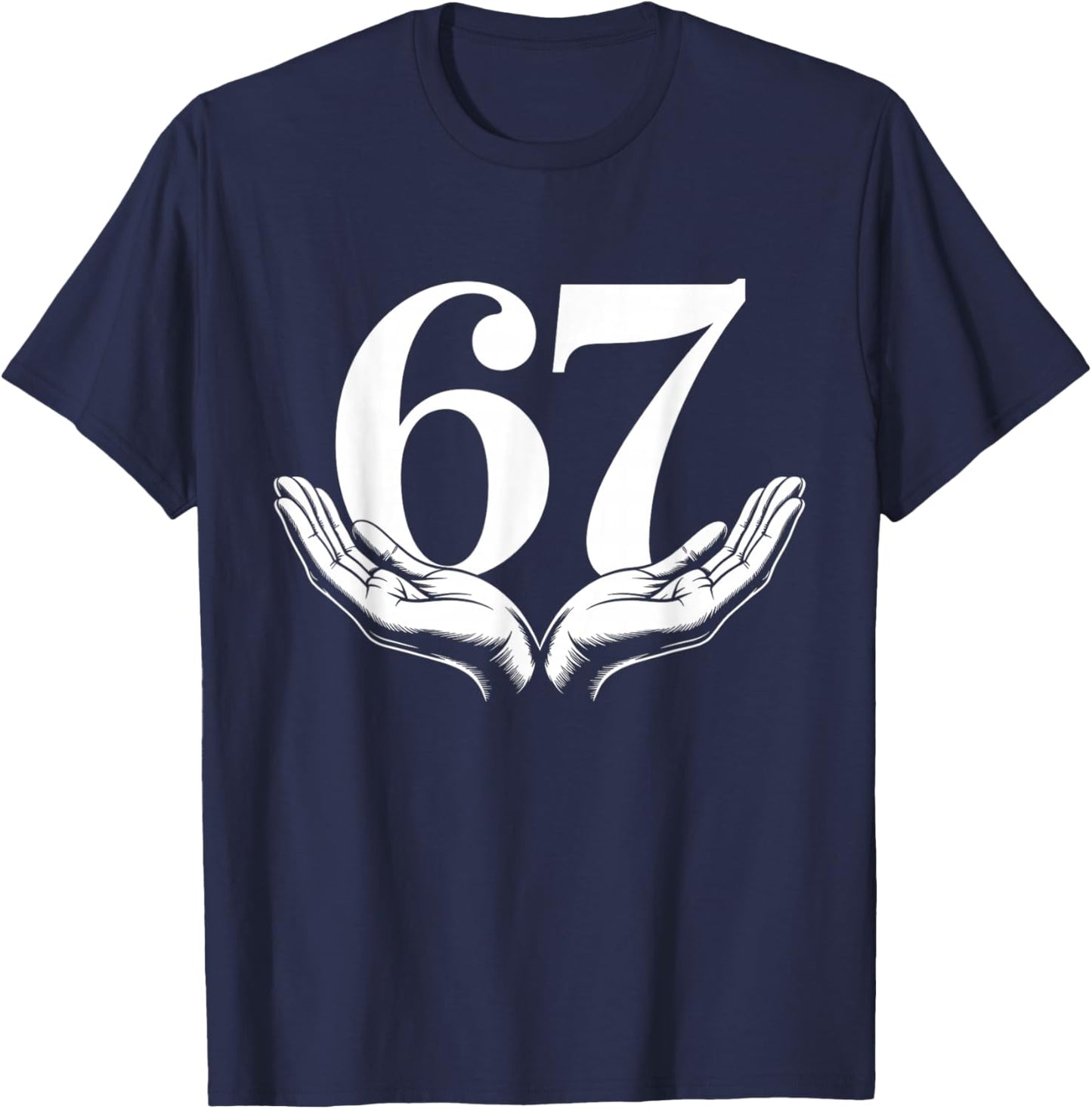 Funny Six Seven 6 7 Meme Gen Alpha Slang T-Shirt - T-Shirt | Navy