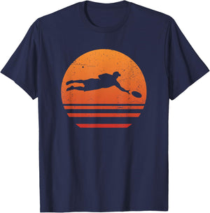 Vintage Ultimate Frisbee Player T-Shirt - T-Shirt | Navy