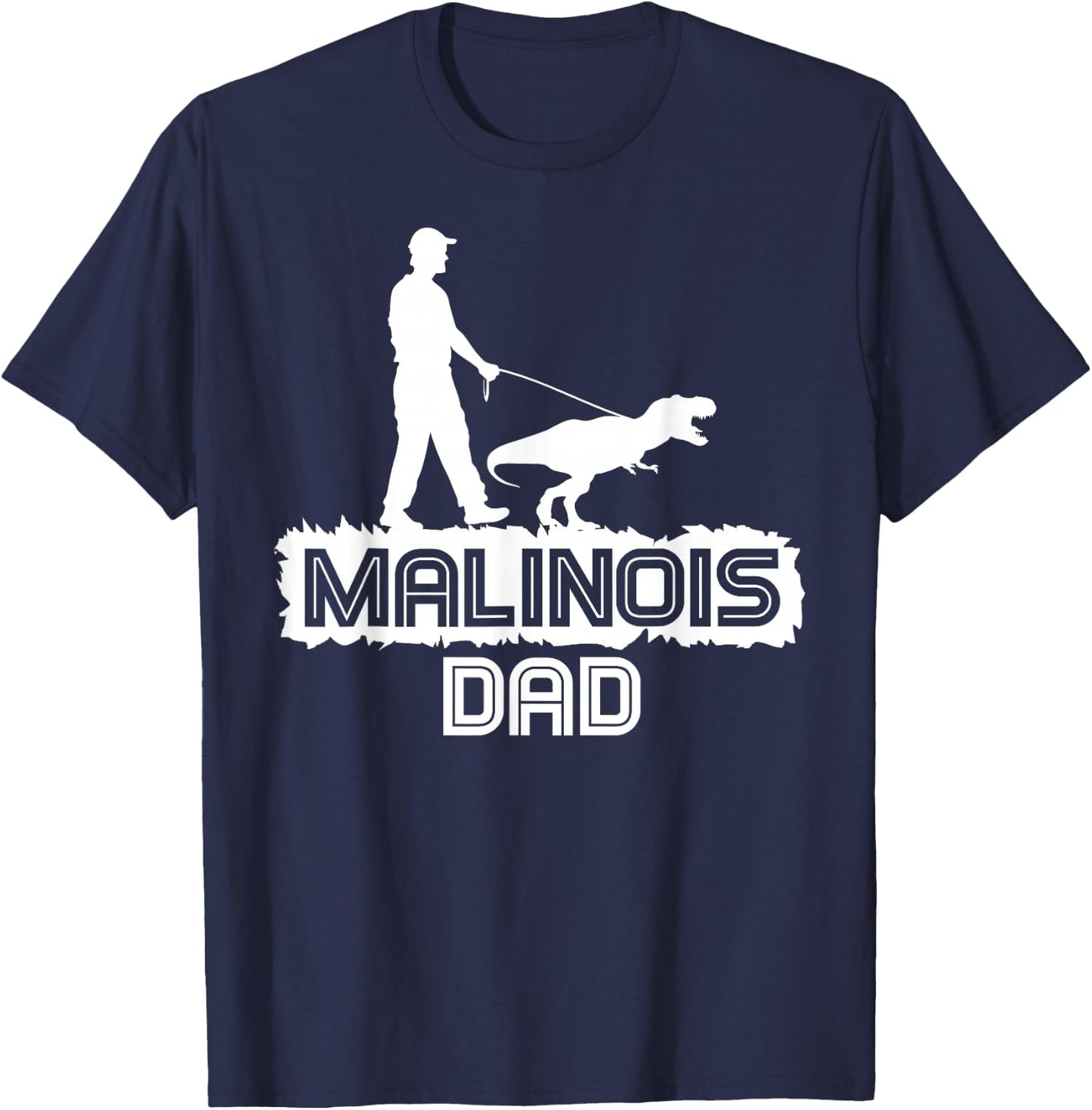 Belgian Malinois Rescue Lovers | Belgian Malinois Dad T-Shirt - T-Shirt | Navy