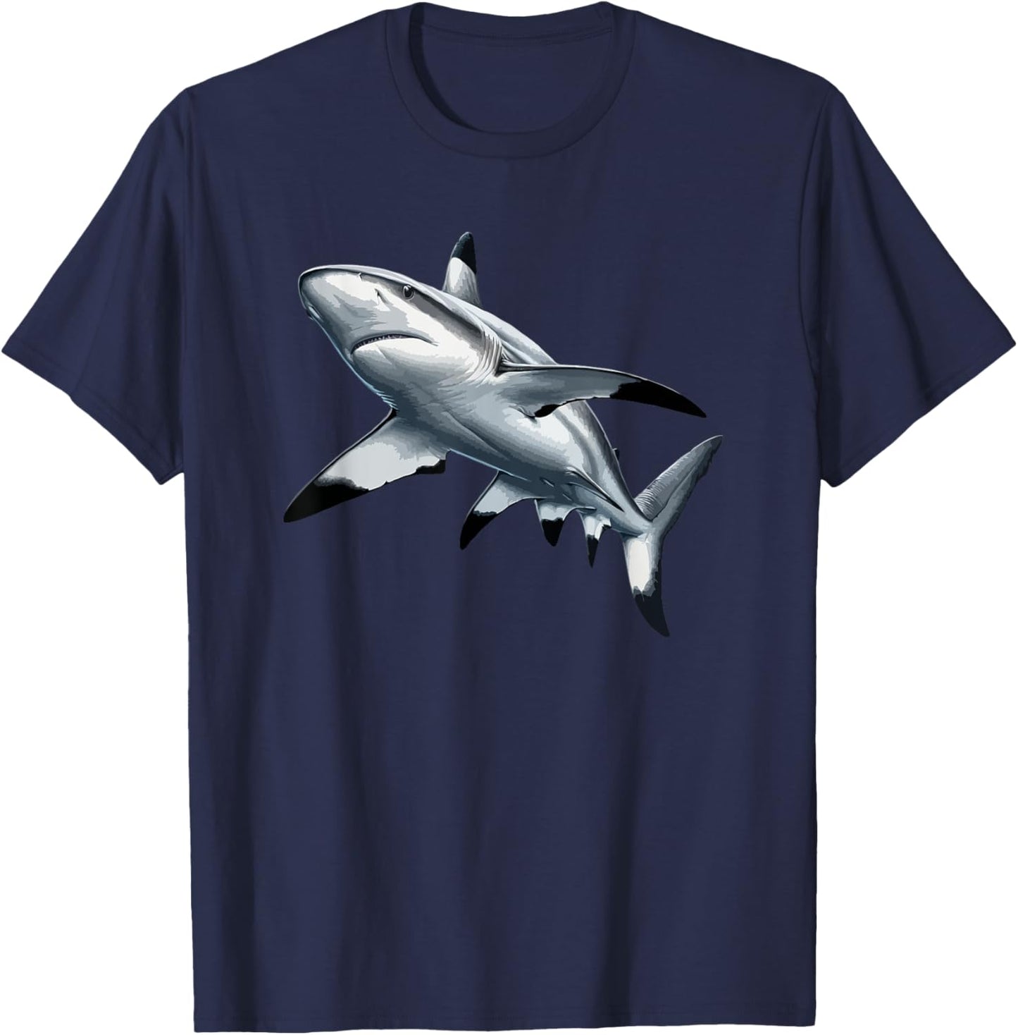 Shark Graphic Shark Lover Vintage Black Tip Reef Shark T-Shirt - T-Shirt | Navy