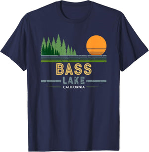 Vintage Bass Lake California T-Shirt - T-Shirt | Navy