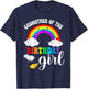 Godmother of The Birthday Girl Rainbow B-Day Matching Family T-Shirt - T-Shirt | Navy