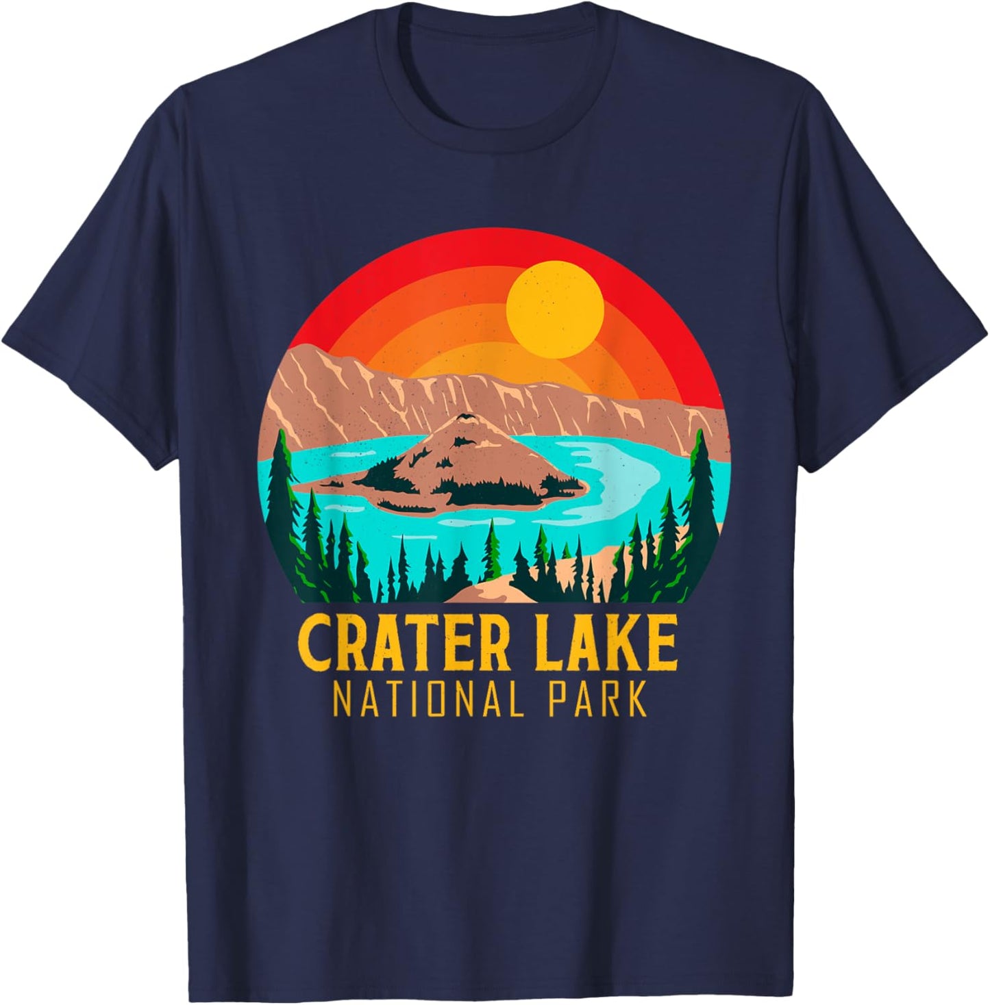 Crater Lake Souvenir National Park Hiking Nature T-Shirt - T-Shirt | Navy