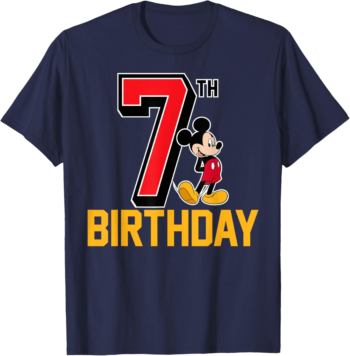 Disney - Mickey Mouse 7th Birthday T-Shirt - T-Shirt | Navy