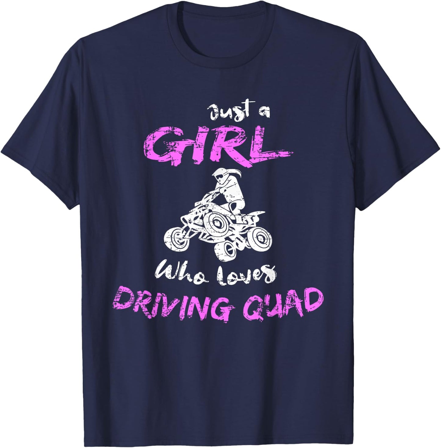 Lustgie Quad Girl Geschenkidee Women's & Girls' ATV Motorsport - Black, Small, Short Sleeve T-Shirt - T-Shirt | Navy