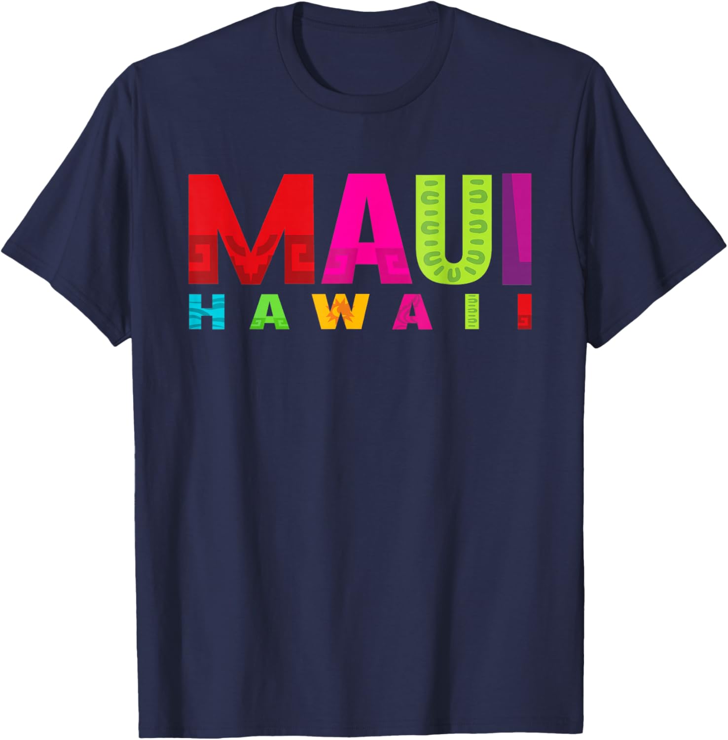 Surf Maui Hawaii Island Hawaiian Beach Surfing Aloha Surfer T-Shirt - T-Shirt | Navy