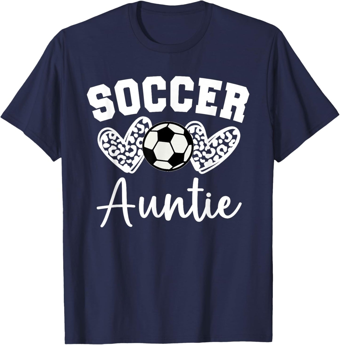 Soccer Auntie Matching Family Soccer T-Shirt - T-Shirt | Navy