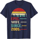 20th Wedding Anniversary Epic Wife Since 2005 T-Shirt - T-Shirt | Navy