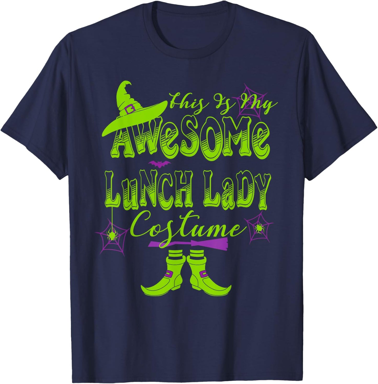 Halloween This Is My Awesome Lunch Lady Costume Cute T-Shirt - T-Shirt | Navy