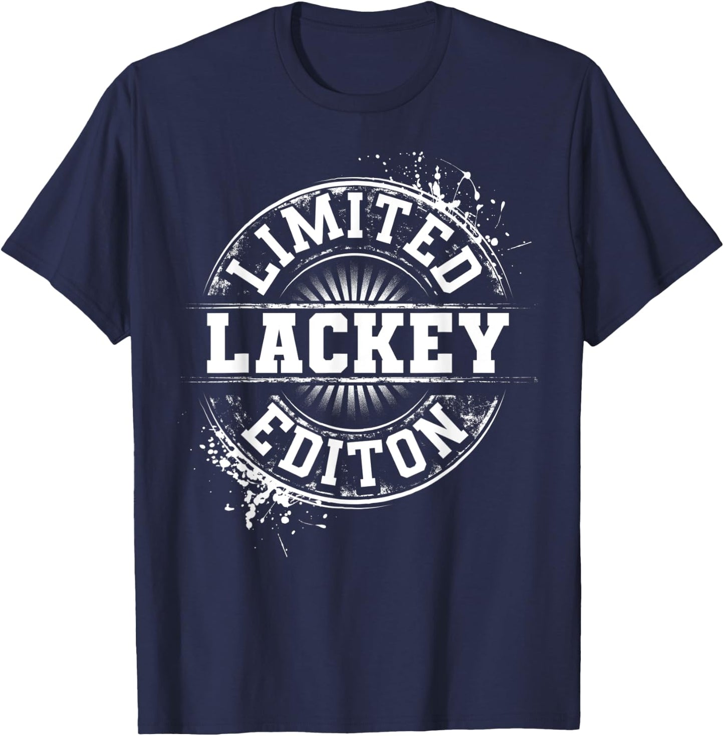 LACKEY Funny Surname Family Tree Birthday Reunion Gift T-Shirt - T-Shirt | Navy