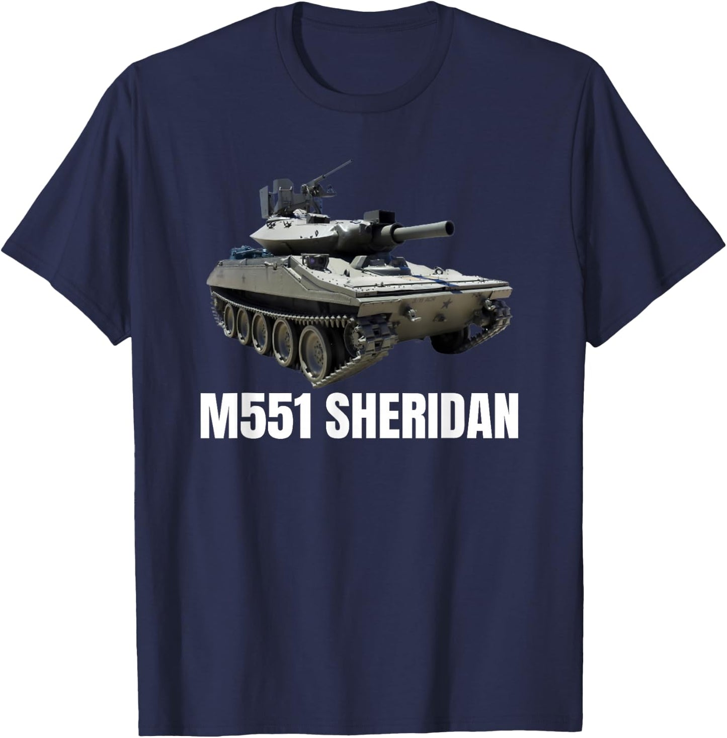 M551 Sheridan American Cold War Tank T-Shirt - T-Shirt | Navy