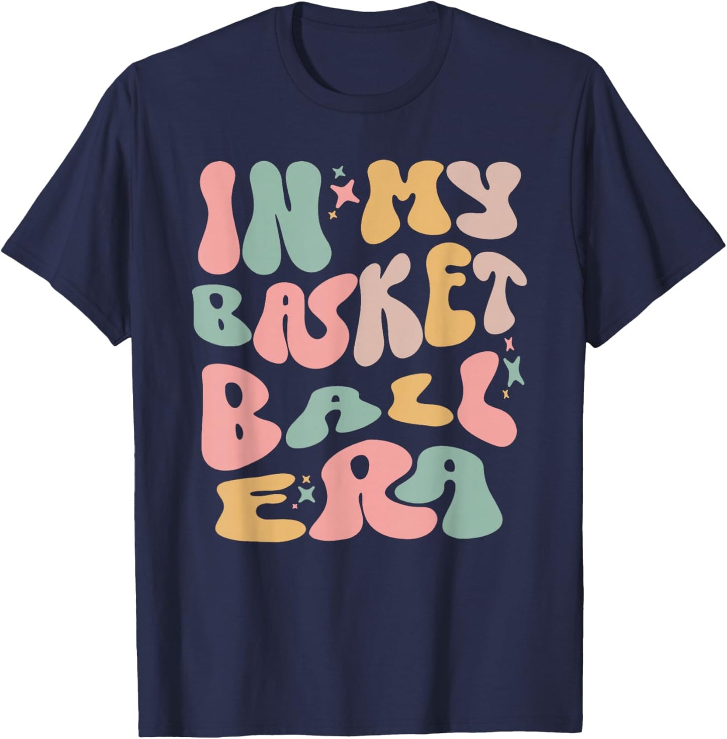 Retro Groovy In My Basketball Era Men Women T-Shirt - T-Shirt | Navy