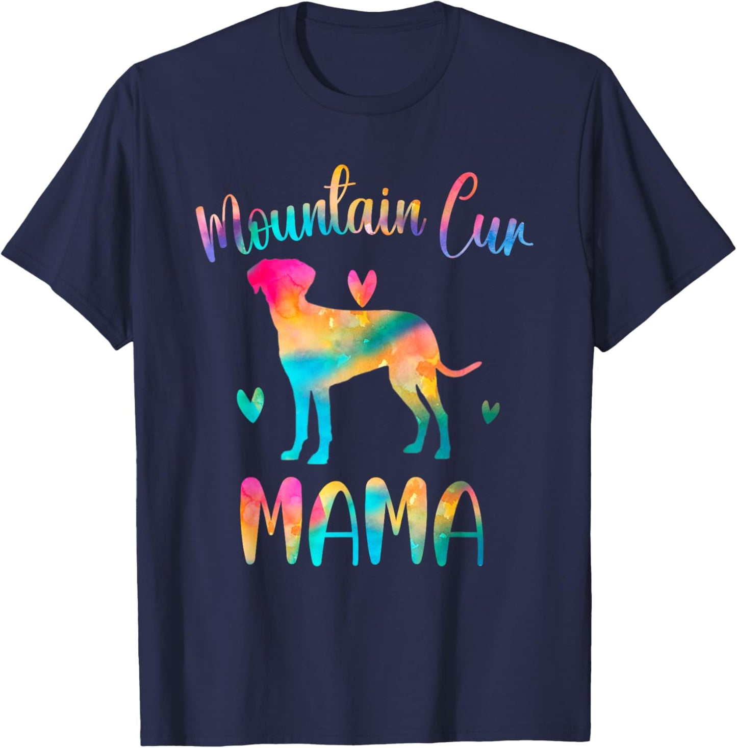 Mountain Cur Mama Colorful Mountain Cur Cute Gifts Dog Mom T-Shirt - T-Shirt | Navy