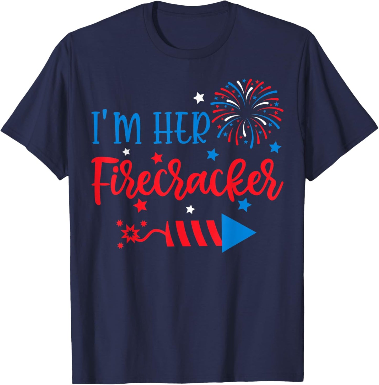 I'm Her Firecracker 4th Of July His Her Matching Couple T-Shirt - T-Shirt | Navy
