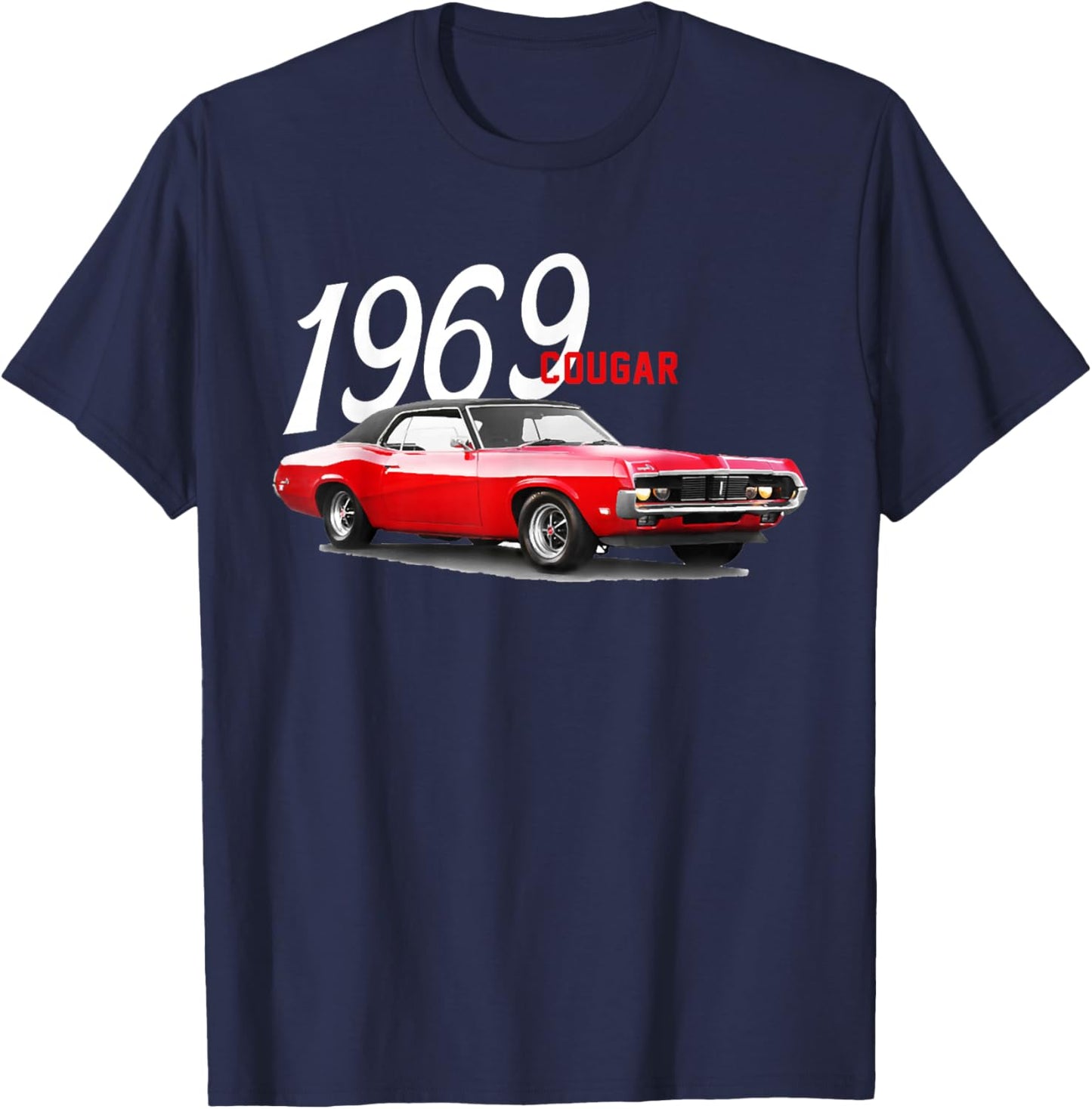 1969 69 Mercury classic Cougar Vinatge cars T-Shirt - T-Shirt | Navy