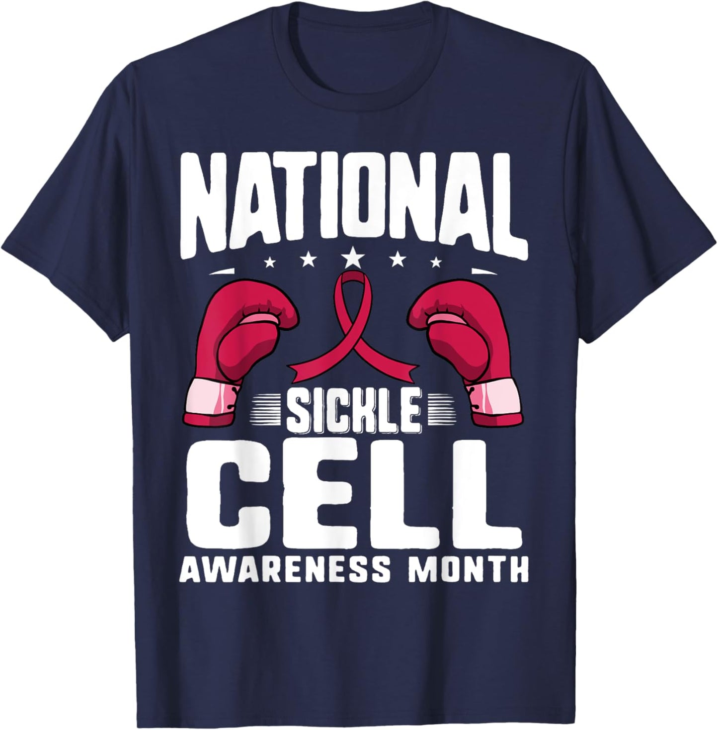 Sickle Cell Awareness Burgundy Ribbon Warrior Support Women T-Shirt - T-Shirt | Navy