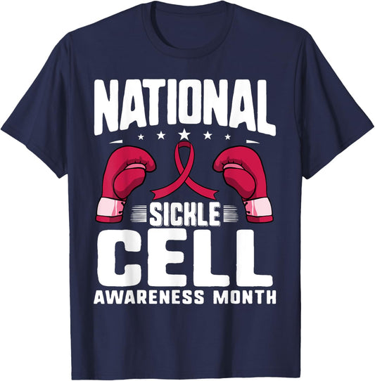 Sickle Cell Awareness Burgundy Ribbon Warrior Support Women T-Shirt - T-Shirt | Navy