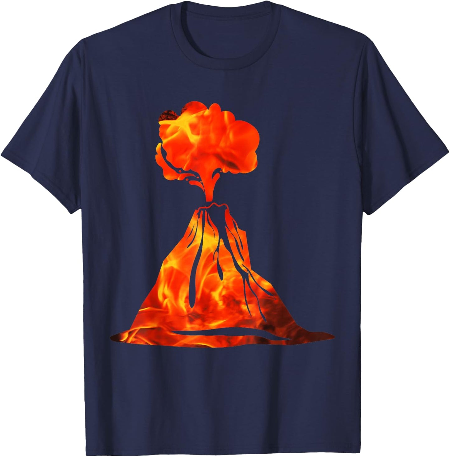 Fire Volcanoes , Volcano Lover Geology T-Shirt - T-Shirt | Navy