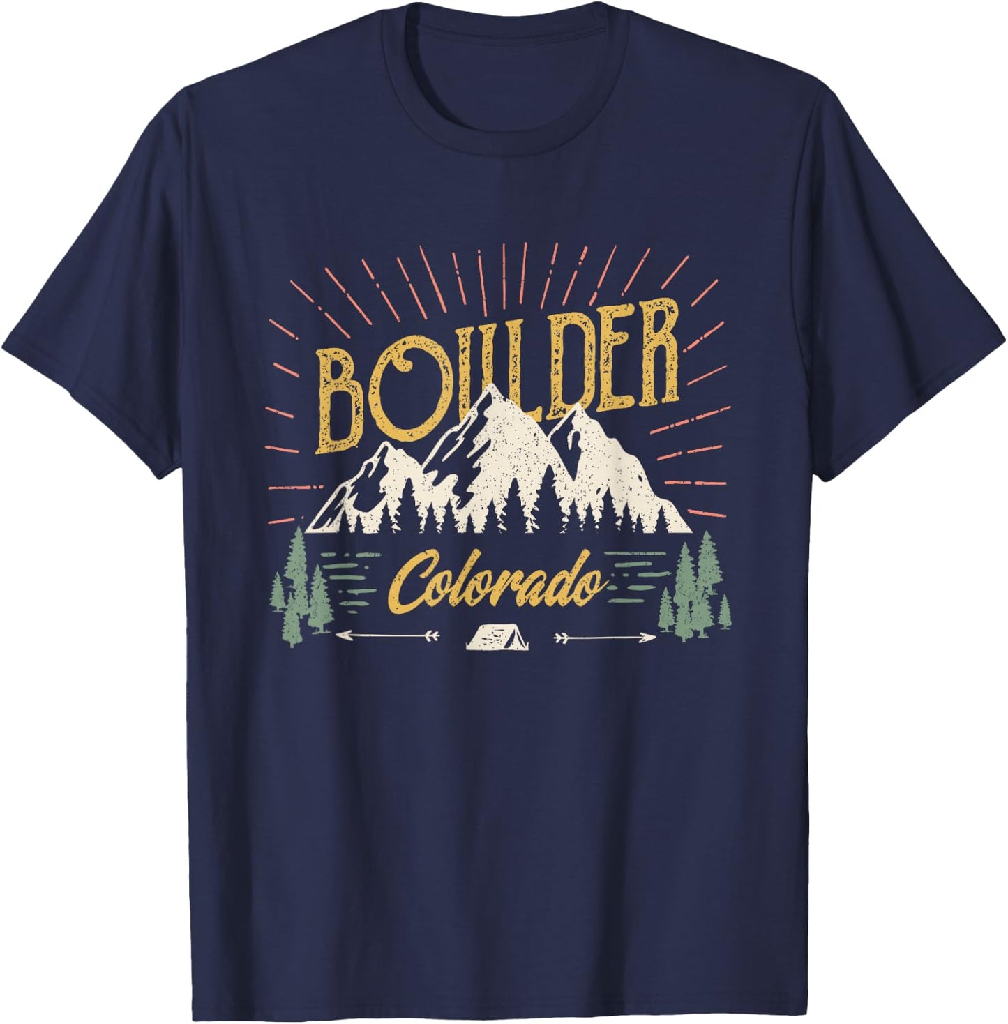 Mountains Boulder Colorado - Boulder CO T-Shirt - T-Shirt | Navy