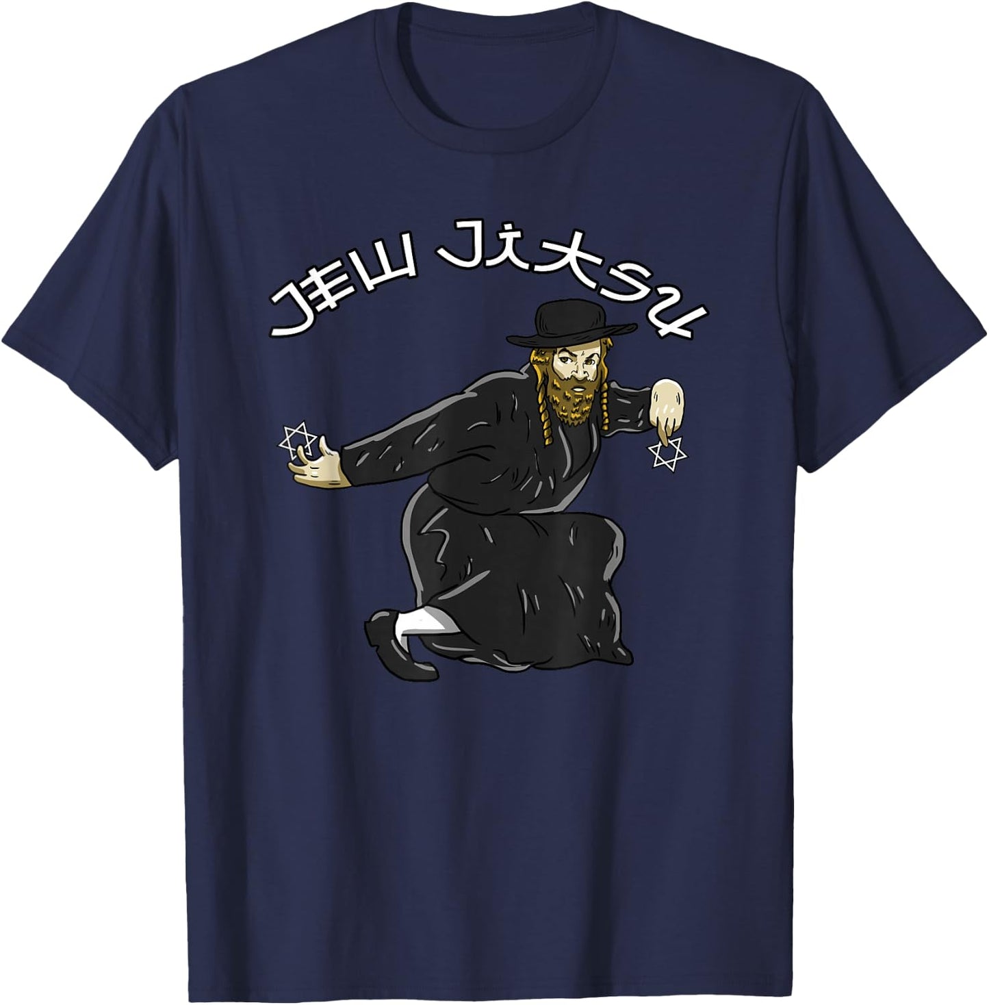Jew Jitsu Karate Funny Hanukkah Jiu Jitsu Martial Arts Gift T-Shirt - T-Shirt | Navy