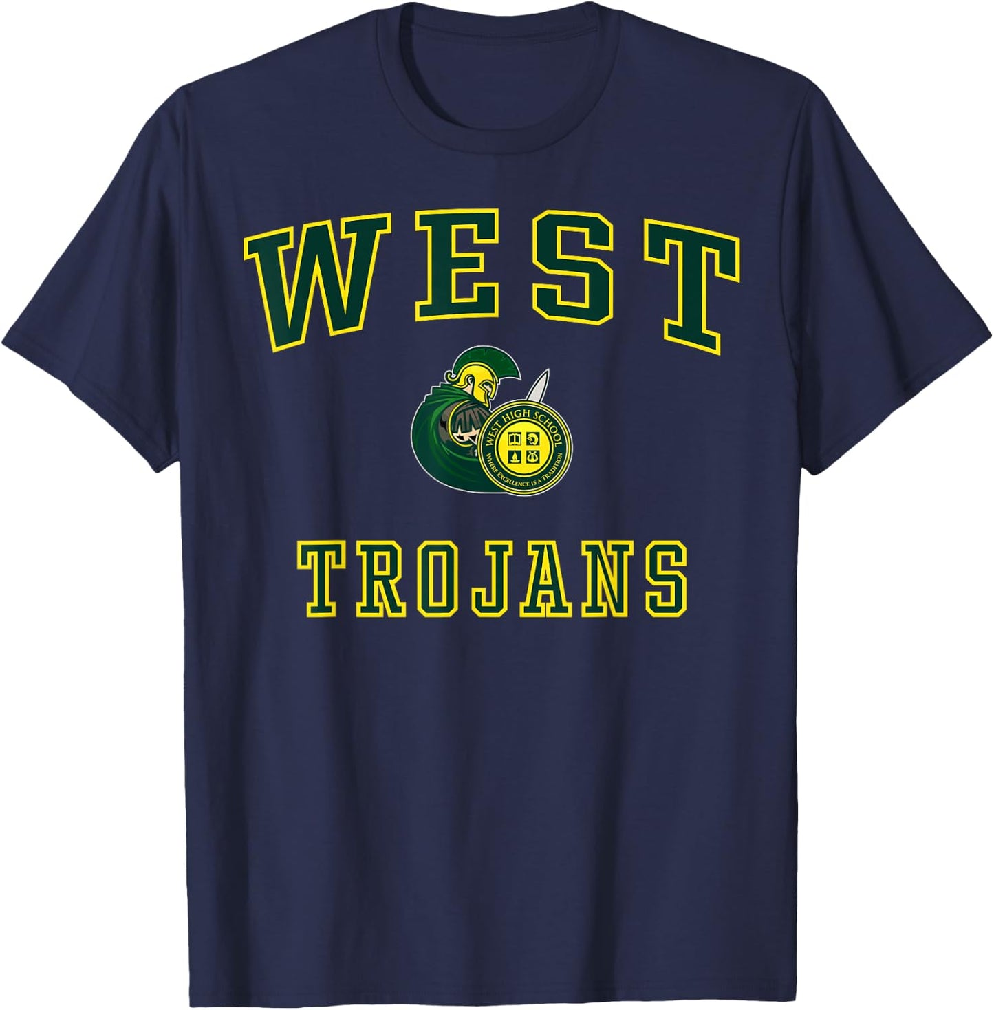 West High School Trojans C1 T-Shirt - T-Shirt | Navy