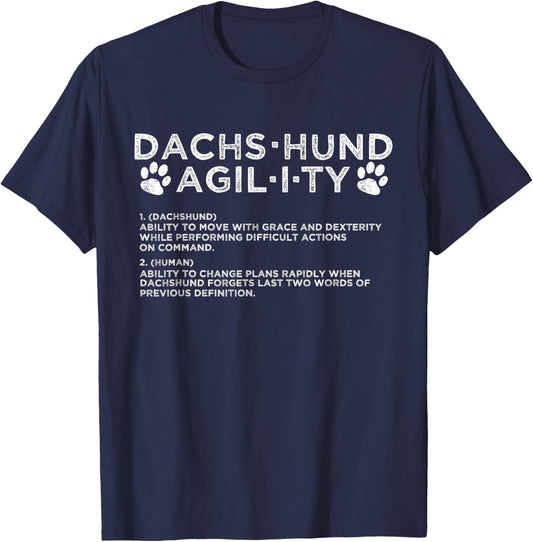 Funny Dachshund Dog Agility Training T-Shirt - T-Shirt | Navy