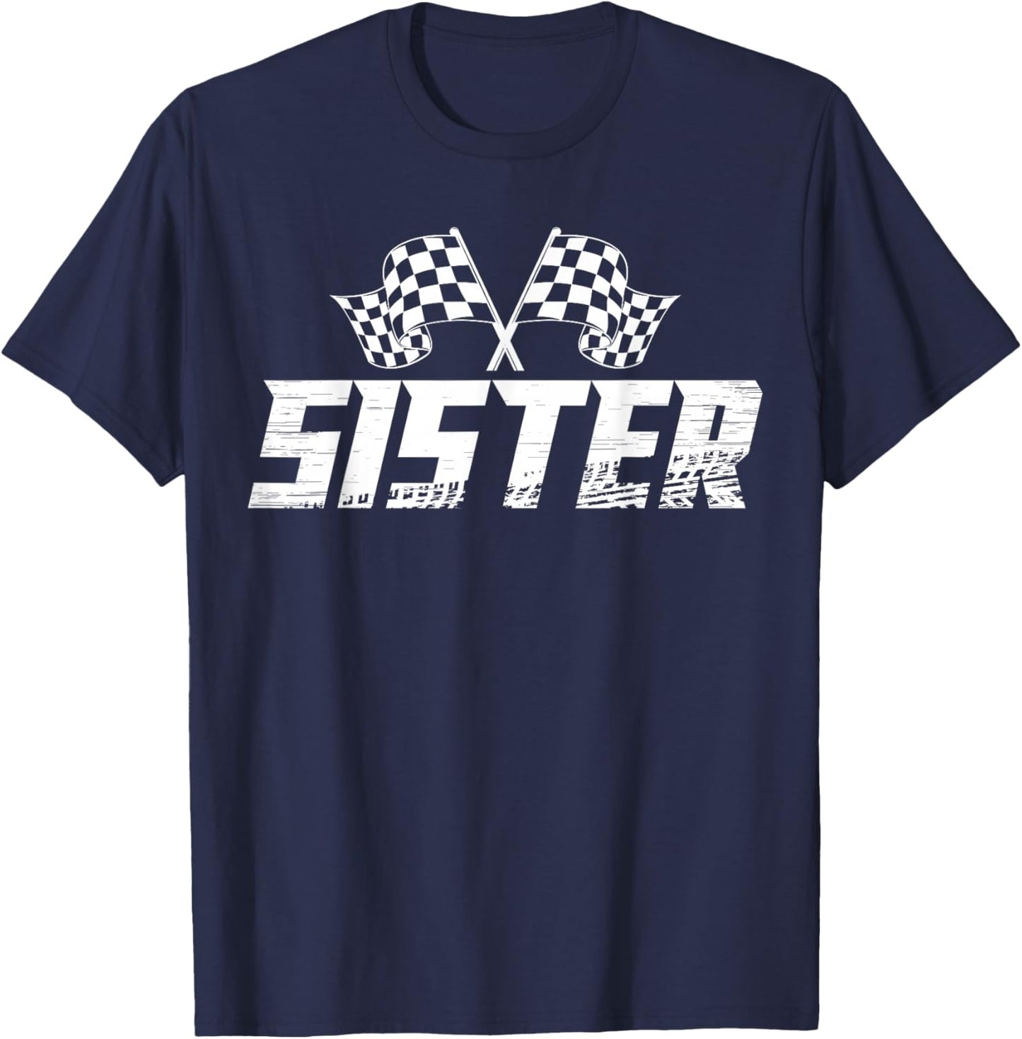 Sister Pit Crew Family Racing Birthday Race Car T-Shirt - T-Shirt | Navy