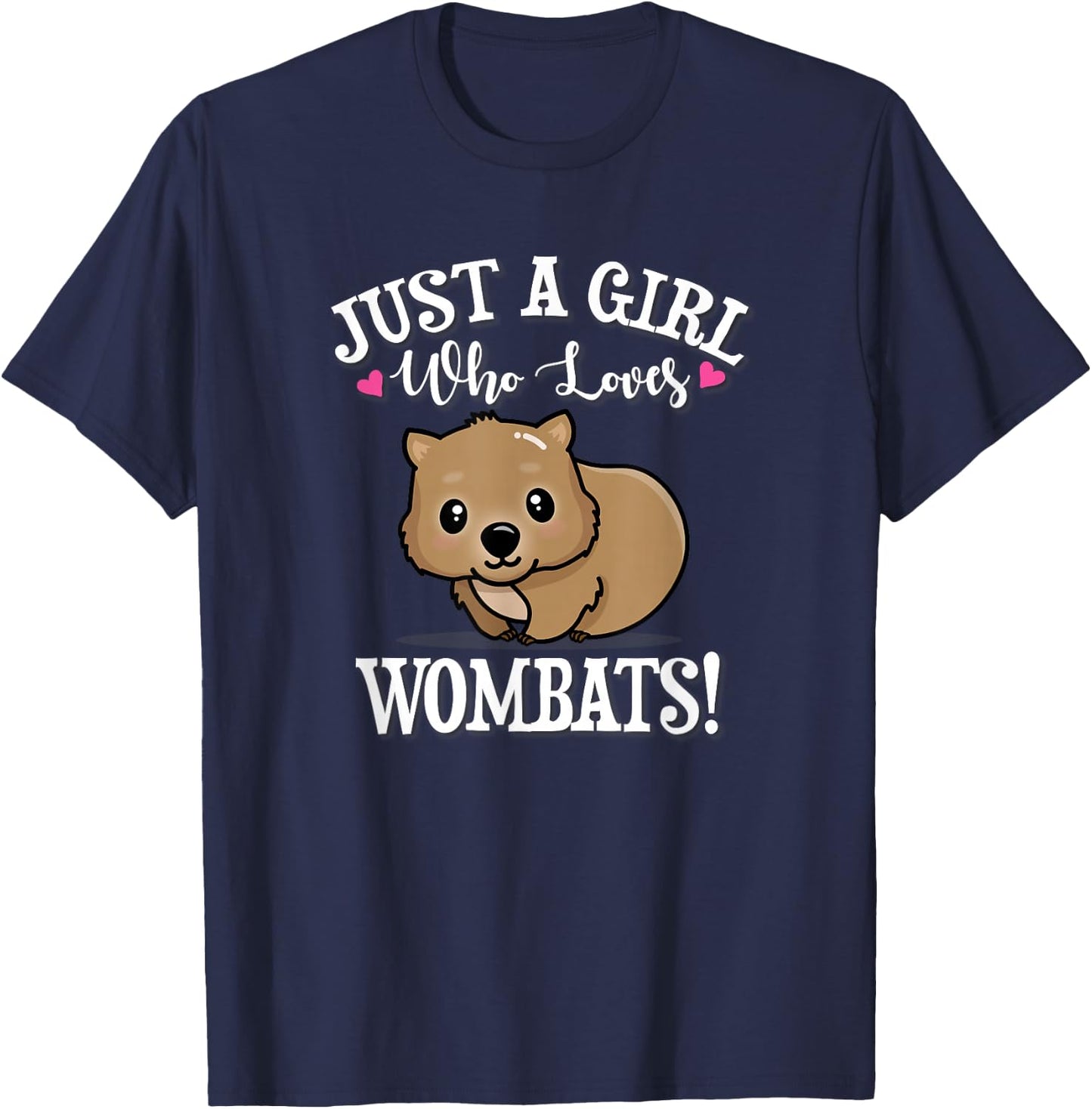 Chibi Anime Kawaii Kids Girl Who Loves Wombats Lover T-Shirt - T-Shirt | Navy