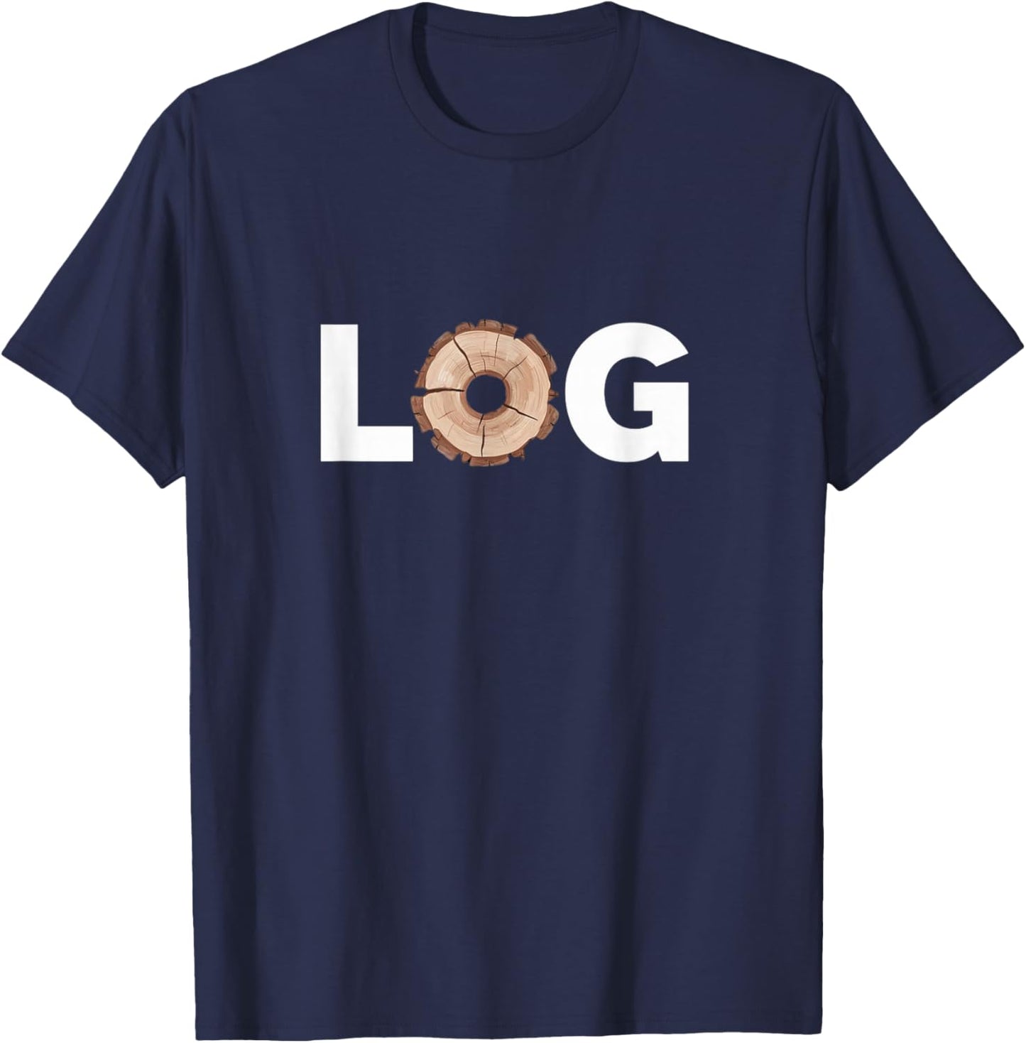 Funny Log Stump Art Tree T-Shirt - T-Shirt | Navy