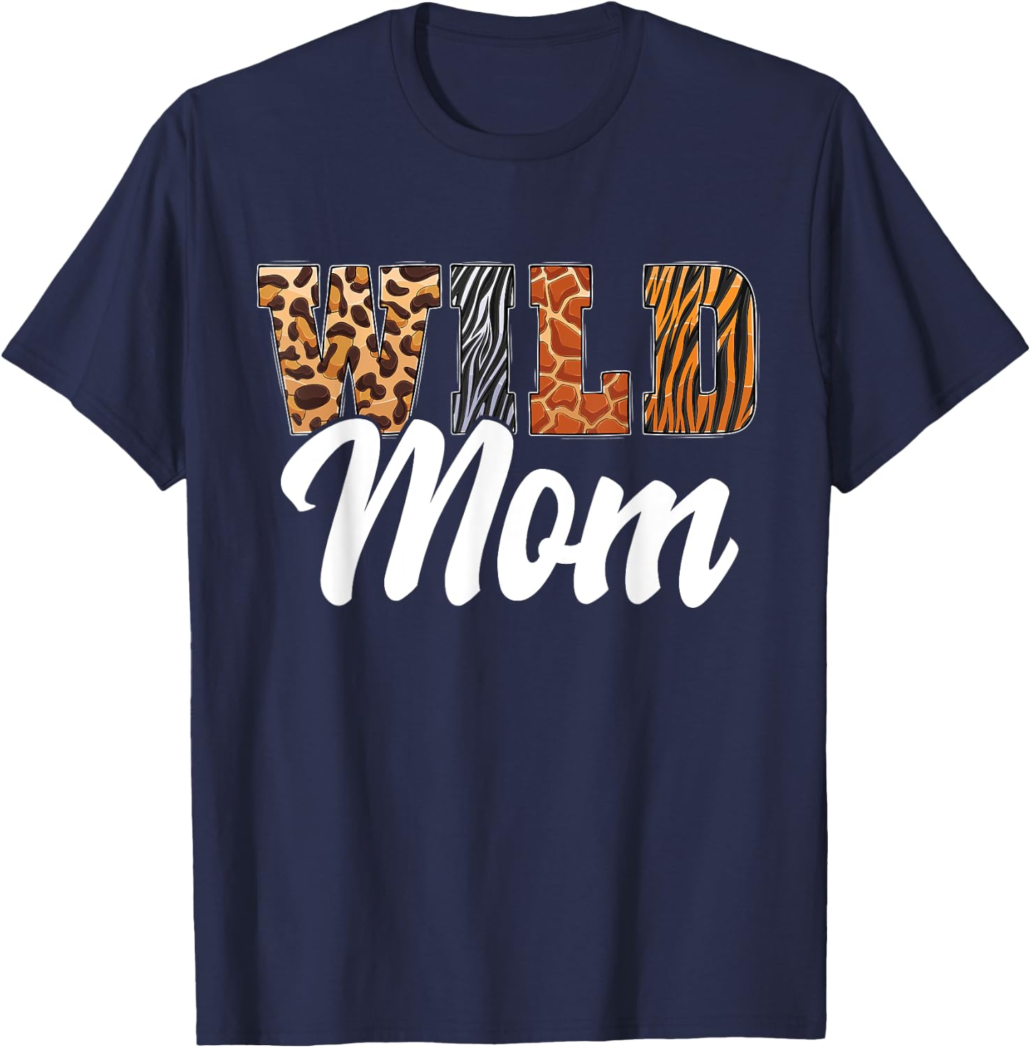 Wild Mom Zoo Born Wild Birthday Safari Jungle T-Shirt - T-Shirt | Navy
