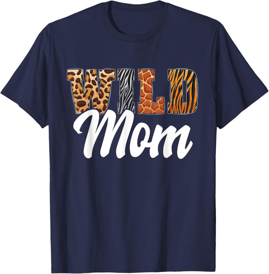Wild Mom Zoo Born Wild Birthday Safari Jungle T-Shirt - T-Shirt | Navy