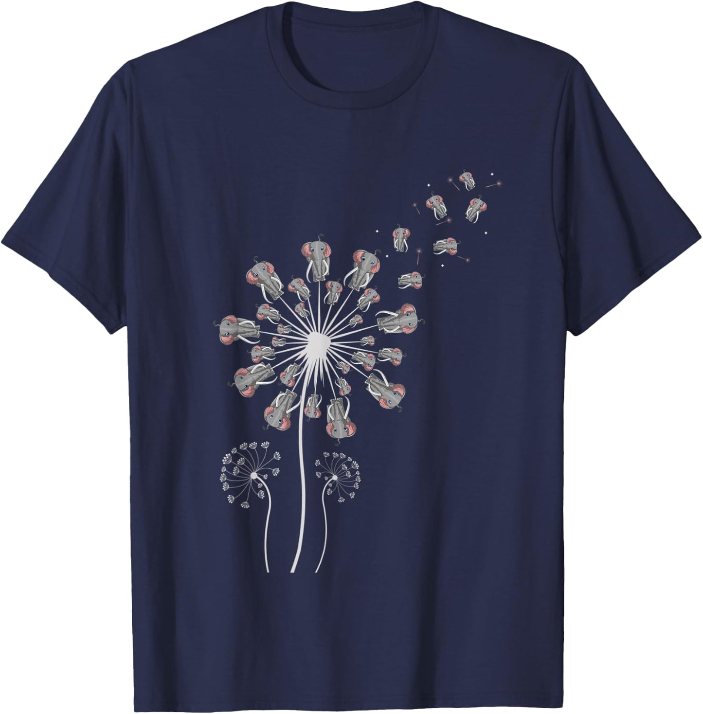 Elephant Dandelion T-Shirt - T-Shirt | Navy