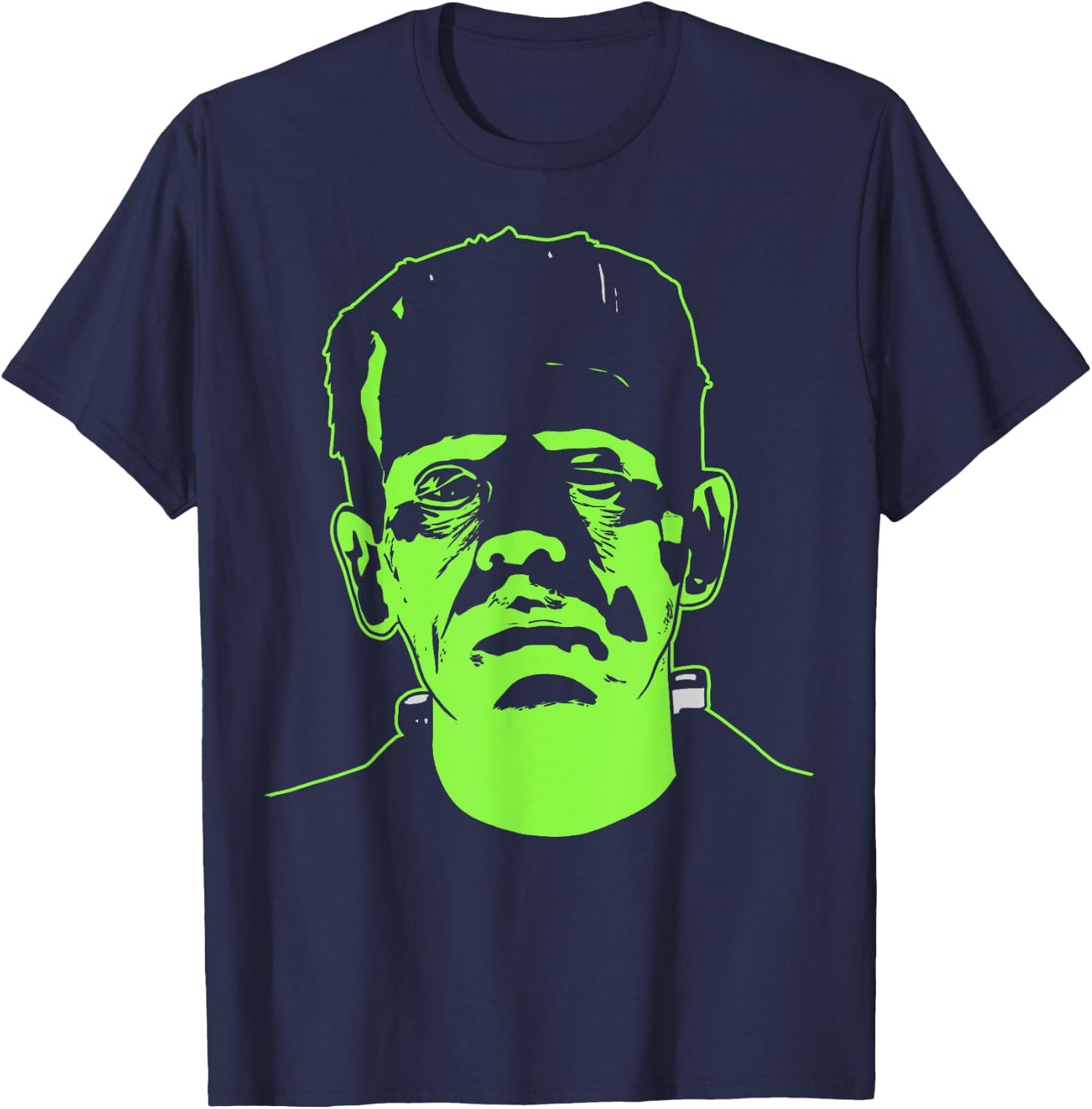 Universal Monsters Frankenstein Neon Face T-Shirt - T-Shirt | Navy