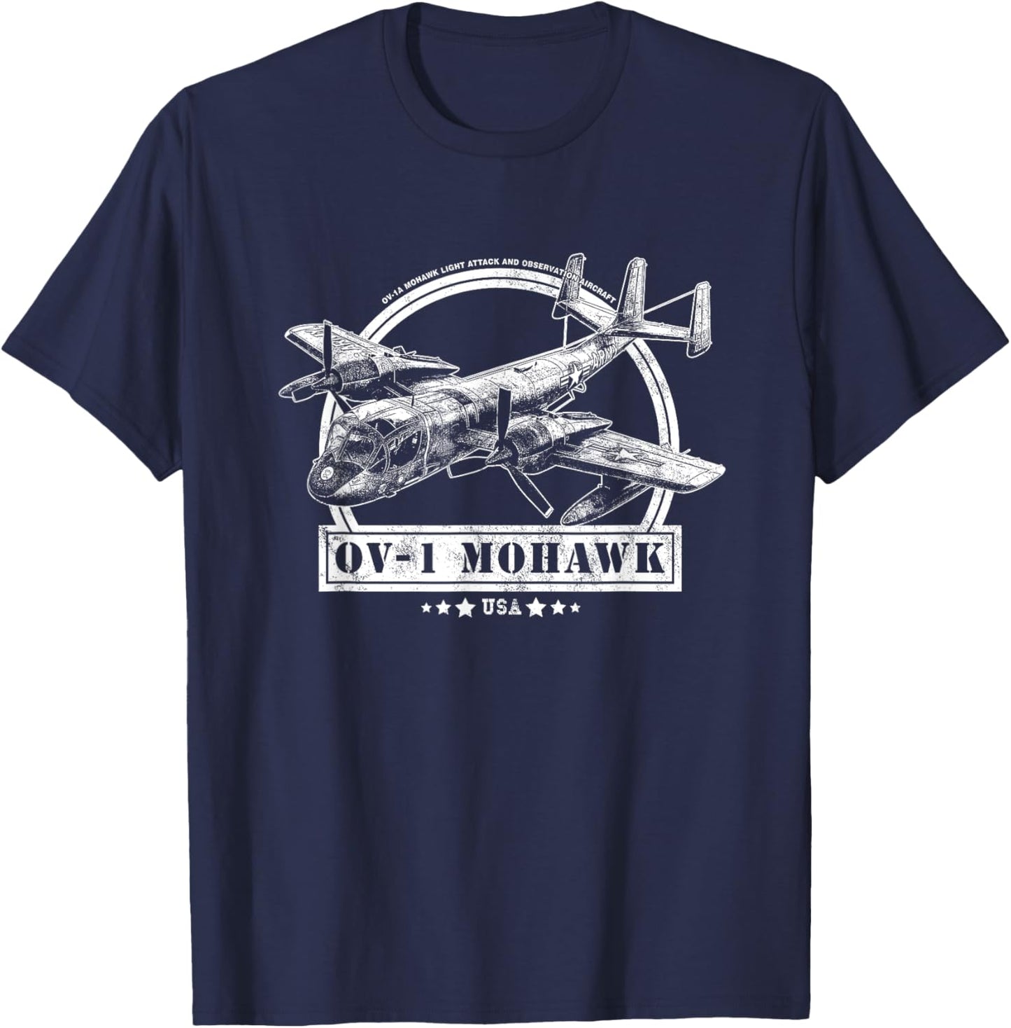 OV-1 Mohawk Aircraft T-Shirt - T-Shirt | Navy