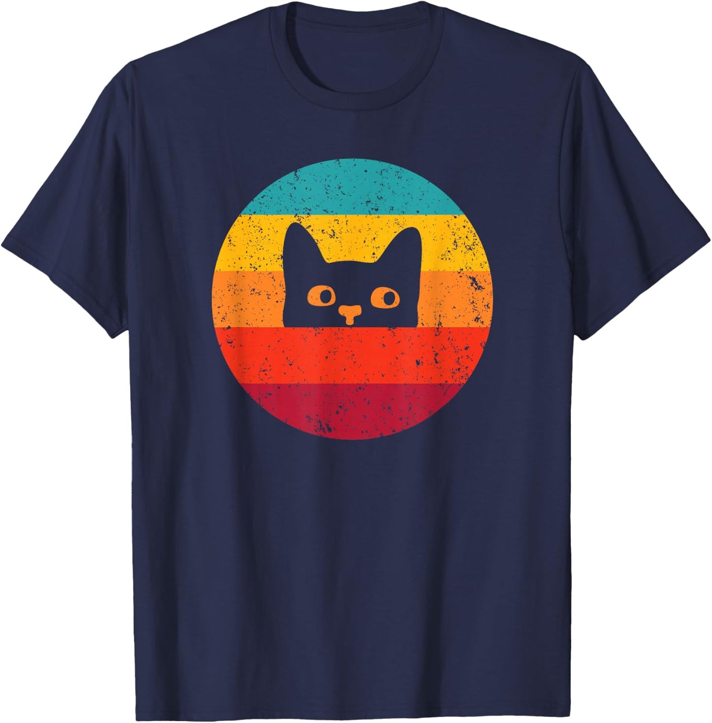Funny Cat Gift Retro Vintage T-Shirt - T-Shirt | Navy