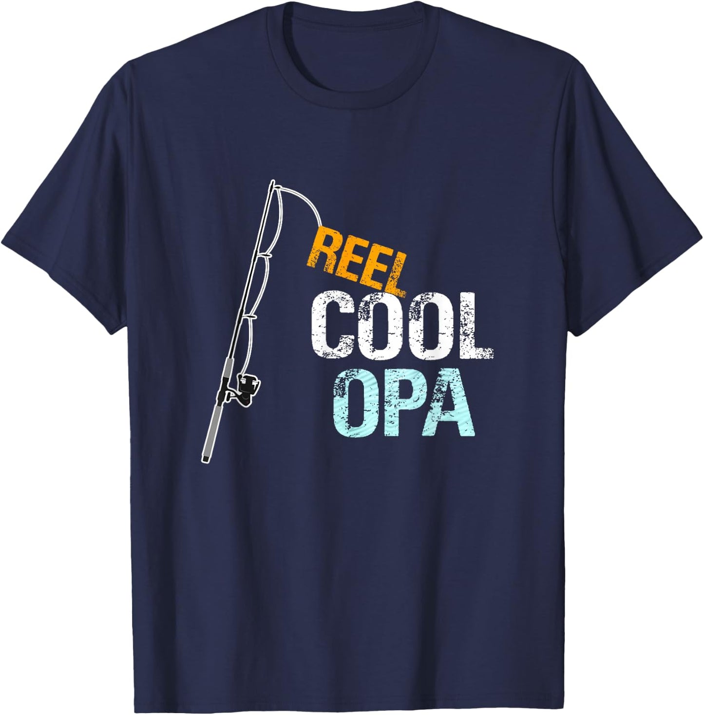Opa Gift from Granddaughter Grandson Reel Cool Opa T-Shirt - T-Shirt | Navy