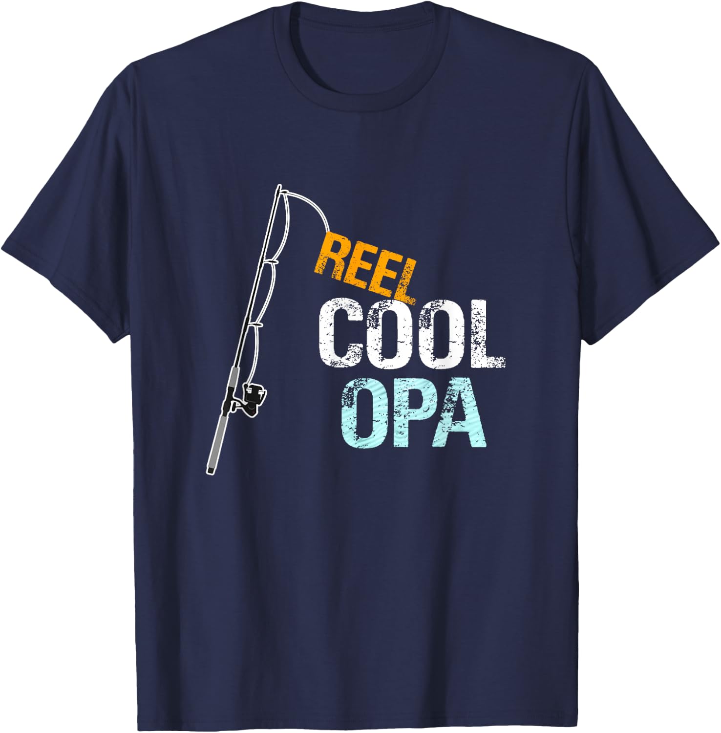 Opa Gift from Granddaughter Grandson Reel Cool Opa T-Shirt - T-Shirt | Navy
