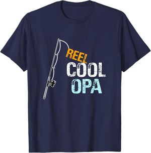 Opa Gift from Granddaughter Grandson Reel Cool Opa T-Shirt - T-Shirt | Navy