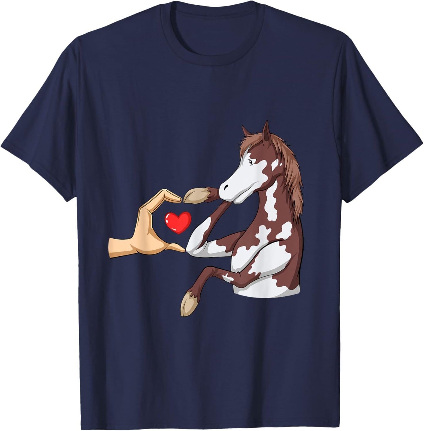 Horseback Rancher Horses Equestrian American Paint Horse T-Shirt - T-Shirt | Navy