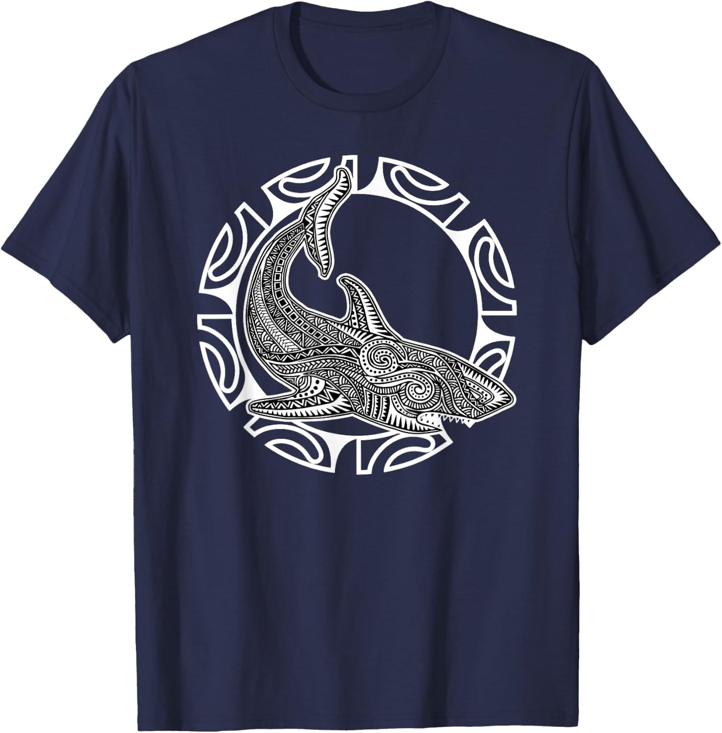 Shark Culture Symbol Haka Maori Dance New Zealand T-Shirt - T-Shirt | Navy